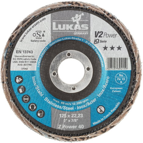 LUKAS-ERZETT A27441250401445 Legyezős csiszolókorong Ø 125 mm Furat átmérő 22.23 mm 10 db 2. kép