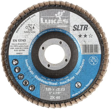 LUKAS-ERZETT A27181250401406 Legyezős csiszolókorong Ø 125 mm Furat átmérő 22.23 mm 10 db 2. kép