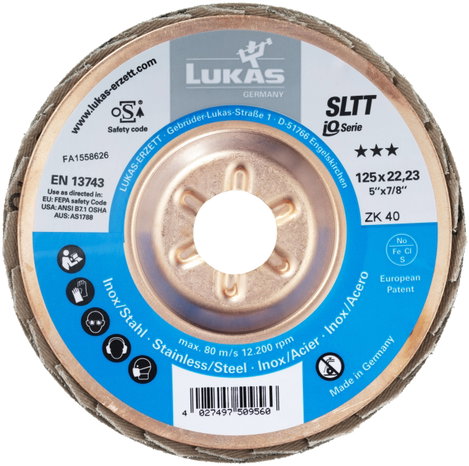 LUKAS-ERZETT A27201250400065A Legyezős csiszolókorong Ø 125 mm Furat átmérő 22.23 mm 10 db 2. kép