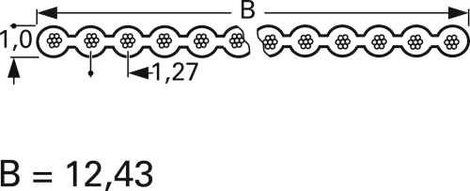Rautronic 94460 Szalagkábel Raszterméret: 1.27 mm 10 x 0.14 mm² Kék méteráru 2. kép