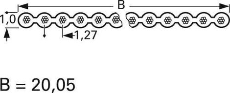 Rautronic 94462 Szalagkábel Raszterméret: 1.27 mm 16 x 0.14 mm² Kék méteráru 2. kép