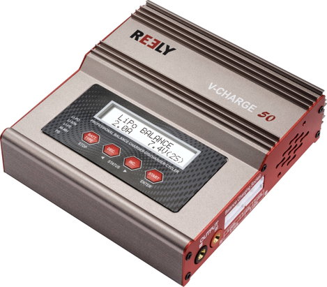 Reely V-Charge 50 Modell multifunkciós töltő 12 V, 230 V 7 A Lítiumion, LiFePO, LiPolimer, NiCd, NiM
