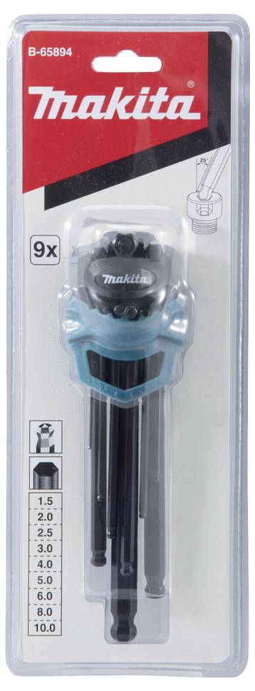Makita Innensechskantschlüssel-Set 9-tlg. B-65894 Hatlap kulcs készlet 4. kép