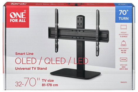 One For All WM2670 TV talp Dönthető 81,3 cm (32) - 177,8 cm (70) Állítható magasságú 3. kép