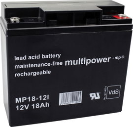 multipower MP18-12I Ólomakku 12 V 18 Ah Ólom-vlies (AGM) (Sz x Ma x Mé) 181 x 167 x 76 mm M5 csavaro