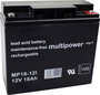 multipower MP18-12I Ólomakku 12 V 18 Ah Ólom-vlies (AGM) (Sz x Ma x Mé) 181 x 167 x 76 mm M5 csavaro bélyegkép