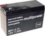 multipower MP7,2-12 Ólomakku 12 V 7.2 Ah Ólom-vlies (AGM) (Sz x Ma x Mé) 65 x 102 x 151 mm 4,8 mm-es bélyegkép