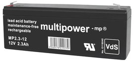 multipower MP2,3-12 Ólomakku 12 V 2.3 Ah Ólom-vlies (AGM) (Sz x Ma x Mé) 178 x 66 x 34 mm 4,8 mm-es 