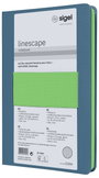 Sigel LS204 Jegyzettömb Linescape Hardcover DIN A5 kockás Középkék, Neonzöld Lapok száma: 88 2. bélyegkép
