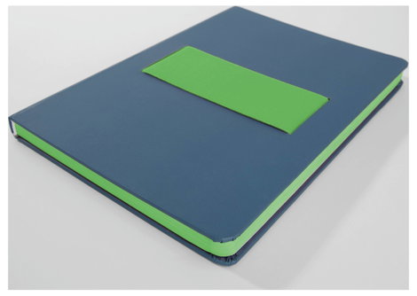 Sigel LS204 Jegyzettömb Linescape Hardcover DIN A5 kockás Középkék, Neonzöld Lapok száma: 88 3. kép