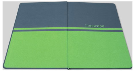 Sigel LS204 Jegyzettömb Linescape Hardcover DIN A5 kockás Középkék, Neonzöld Lapok száma: 88 6. kép