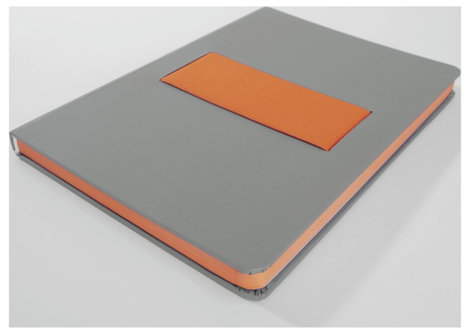 Sigel LS200 Jegyzettömb Linescape Hardcover DIN A5 kockás Világosszürke, Neon narancs Lapok száma: 8 3. kép