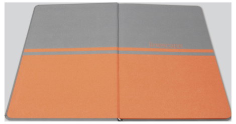Sigel LS200 Jegyzettömb Linescape Hardcover DIN A5 kockás Világosszürke, Neon narancs Lapok száma: 8 4. kép