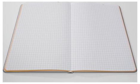 Sigel LS200 Jegyzettömb Linescape Hardcover DIN A5 kockás Világosszürke, Neon narancs Lapok száma: 8 6. kép