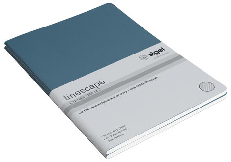 Sigel LS305 #####Notizheft Linescape Softcover 2 db DIN A5 vonalas Középkék, Neon narancs Lapok szám 2. kép