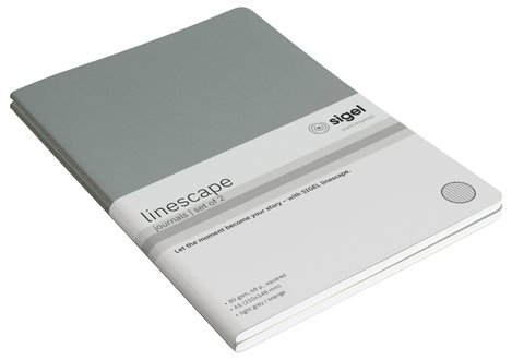 Sigel LS300 #####Notizheft Linescape Softcover 2 db DIN A5 kockás Világosszürke, Neon narancs Lapok 2. kép