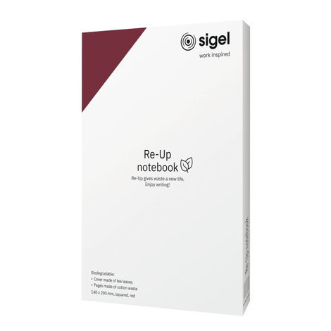 Sigel RU202 Jegyzettömb Re-Up Softcover DIN A5 kockás Piros Lapok száma: 50 2. kép