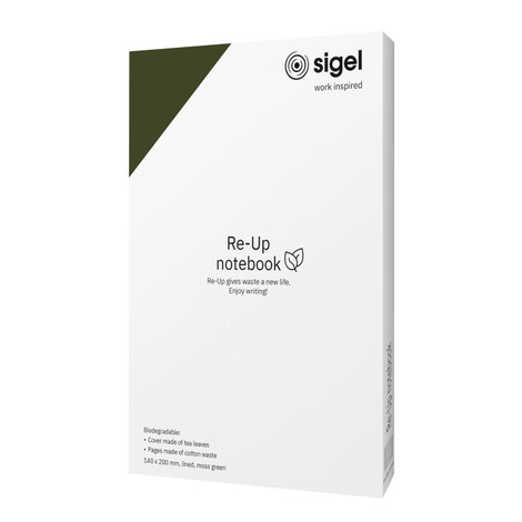 Sigel RU205 Jegyzettömb Re-Up Softcover DIN A5 vonalas Mohazöld Lapok száma: 50 2. kép