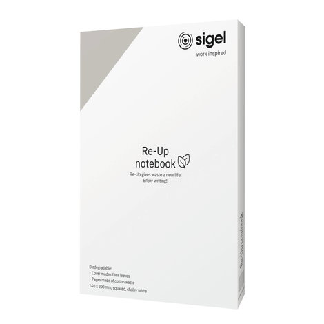 Sigel RU200 Jegyzettömb Re-Up Softcover DIN A5 kockás Vízkőfehér Lapok száma: 50 2. kép