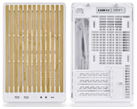 Lian Li Lian Li DAN Cases A3-mATX Wood Edition PC-Gehäuse, Micro-ATX - Buche, weiß Mikro torony Ház, 3. kép