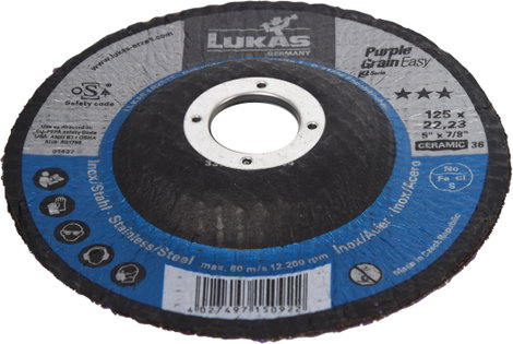 LUKAS-ERZETT A27611250361547 Csiszolókorong készlet Ø 125 mm Furat átmérő 22.23 mm 10 db 3. kép