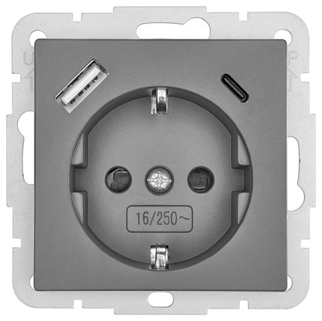 LEDmaxx USB2203 Földelt csatlakozó aljzat Antracit 3. kép