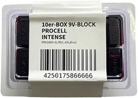 PROCELL E-Block 9V 9V-os elem Alkáli mangán 628 mAh 9 V 10 db
