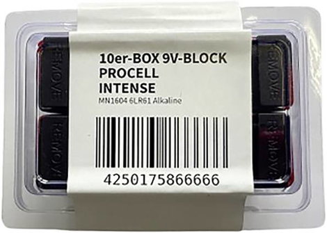 PROCELL E-Block 9V 9V-os elem Alkáli mangán 628 mAh 9 V 10 db