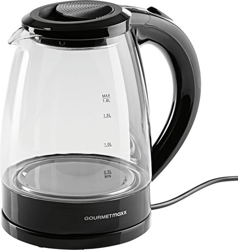 GourmetMaxx Vízforraló Fekete Tartalom: 1.8 l