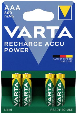 Mikroceruza akku AAA NiMH, 1,2V 800 mAh, 4 db, Varta Ready2Use HR3, HR03, UO100557, DC2400, DC2400B4