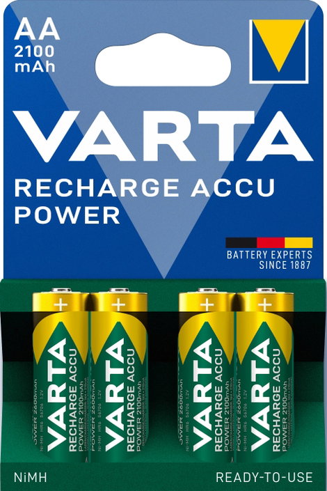 Ceruza akku AA, NiMH, 1,2V 2100 mAh, 4 db, Varta Ready2Use LR06, AA, LR6, AAB4E, AM3, 815, E91, LR6N
