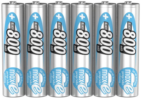 Mikroceruza akku AAA NiMH, 1,2V 800 mAh, 6 db, Ansmann maxE HR3, HR03, UO100557, DC2400, DC2400B4N,