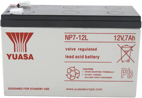 Yuasa zselés ólomakkumulátor, 12V 7Ah, 151x97,5x65mm, NP7-12 L
