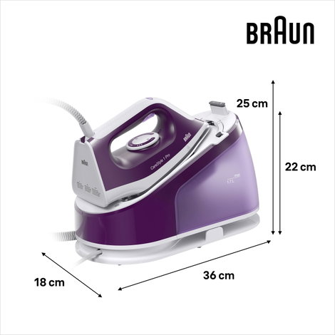 Braun IS 1514 VI 0128807002 Gőzölős vasalóállomás 2200 W Fehér, Lila 3. kép