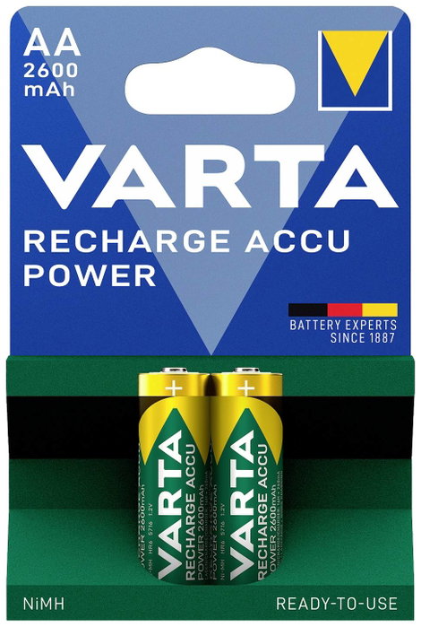 Ceruza akku AA, NiMH, 1,2V 2600 mAh, 2 db, Varta Ready2Use LR06, AA, LR6, AAB4E, AM3, 815, E91, LR6N
