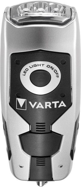 LED-es dinamós zseblámpa, ezüstfekete, Varta 17680101401