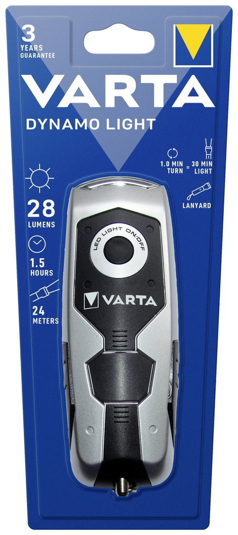 LED-es dinamós zseblámpa, ezüstfekete, Varta 17680101401 3. kép
