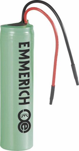 Speciális akku 18650 Li-Ion 3,7V 2600 mAh, kábellel, Emmerich ICR-18650 NQ-SP