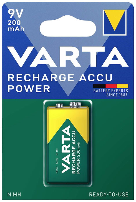 9V akku NiMH 8,4 V 200 mAh, Varta Power Ready2Use 6LR61, HR6F22, HR9V, HR22, 6LR21, 6AM6, 6LP3146, M 2. kép