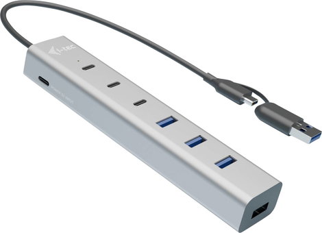 i-tec CAHUBMETAL7 USB kombinált hub Szürke