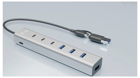 i-tec CAHUBMETAL7 USB kombinált hub Szürke 3. kép