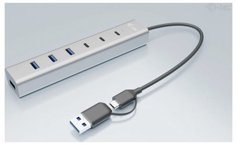i-tec CAHUBMETAL7 USB kombinált hub Szürke 4. kép
