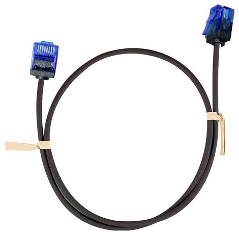 LogiLink CQ3003U RJ45 Hálózati kábel, patchkábel CAT 6A U/UTP 0.15 m Fekete extrém vékony, Nagy ruga 2. kép