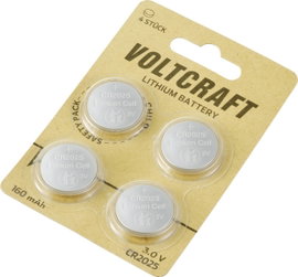 VOLTCRAFT Gombelem CR 2025 3 V 4 db 160 mAh Lítium LM2025