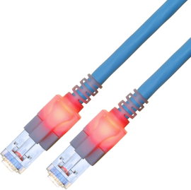 Easylan CS1OBCDCD0005 RJ45 Hálózati kábel, patchkábel CAT 6 S/FTP 0.50 m Kék Kettős árnyékolás, Halo