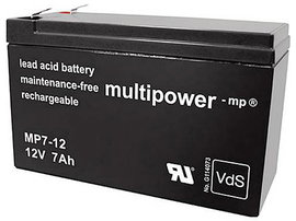 multipower MP7-12 Ólomakku 12 V 7000 mAh Ólom-vlies (AGM) (Sz x Ma x Mé) 65 x 102 x 151 mm 4,8 mm-es