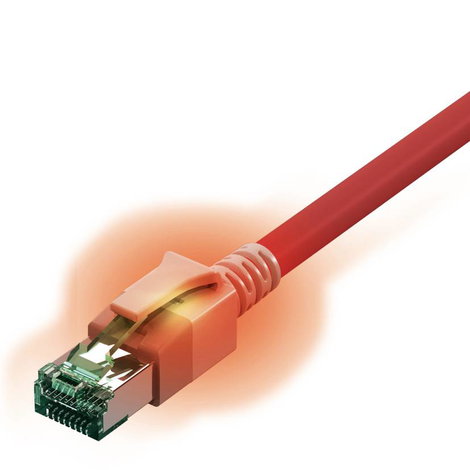 Easylan CS1ORADAD0070 RJ45 Hálózati kábel, patchkábel CAT 6A S/FTP 7.00 m Piros (átlátszó) Kettős ár 2. kép