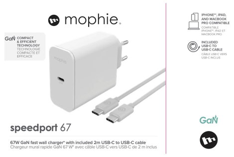 ZAGG Speedport 67 Wall Charger iPad/iPhone/iPod töltő 67 W 1x USB-C® Power Delivery Fehér Aljzat dug 8. kép