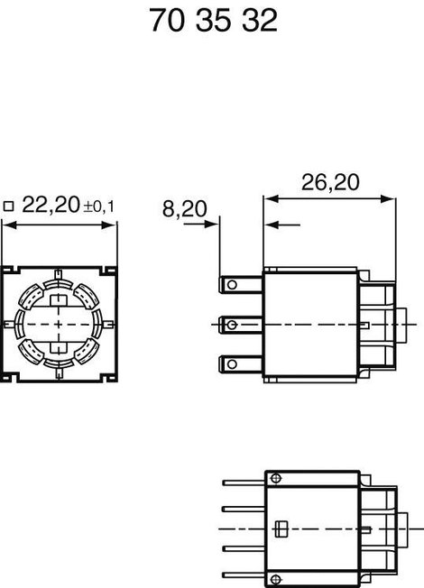 RAFI Univerzális kapcsoló elem 1.20123.021 izzófoglalat nélkül Lapos dugaszolható csatlakozás 2.8 x 2. kép