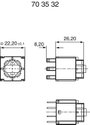 RAFI Univerzális kapcsoló elem 1.20123.021 izzófoglalat nélkül Lapos dugaszolható csatlakozás 2.8 x 2. bélyegkép